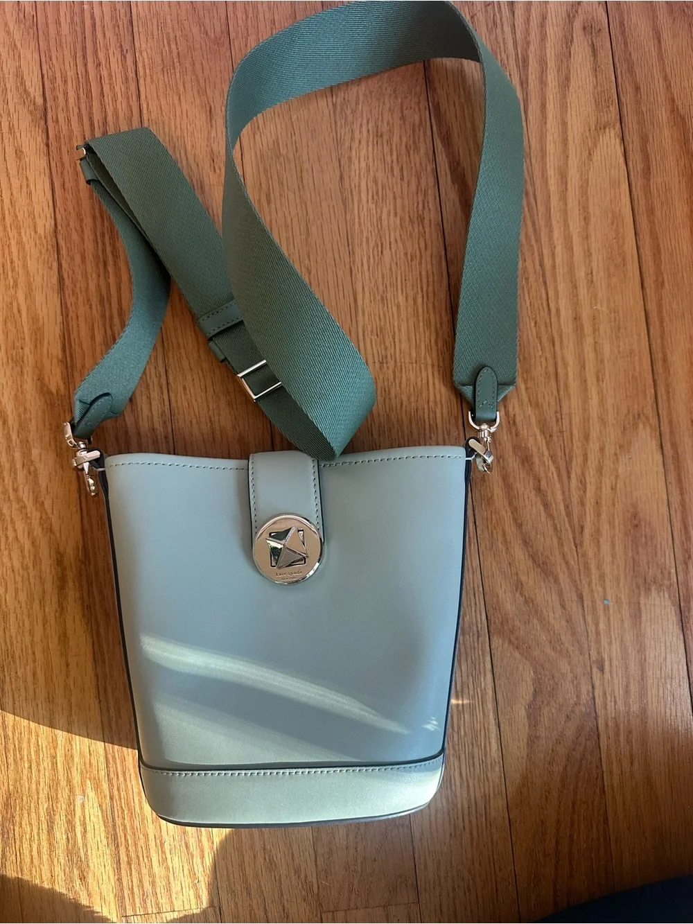 kate spade Mint Green Crossbody Bucket Bag with Wide Strap